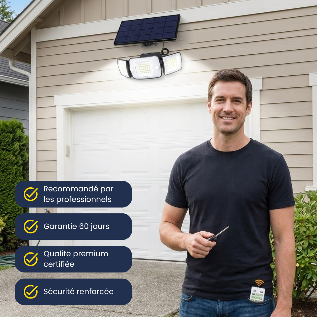 NightGuard Pro™ | Éclairage solaire intelligent avec détecteur de mouvement